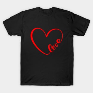 RED Love Heart Shape T-Shirt